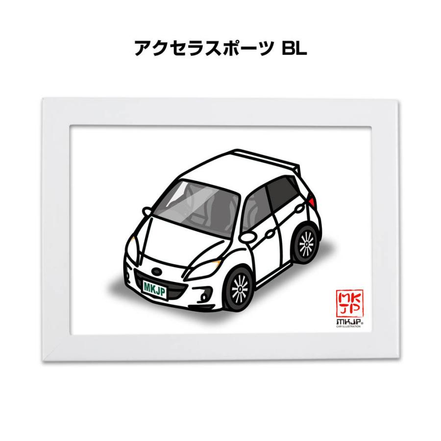 MKJP イラストA5 フレーム付き マツダ アクセラスポーツ BL ゆうメール