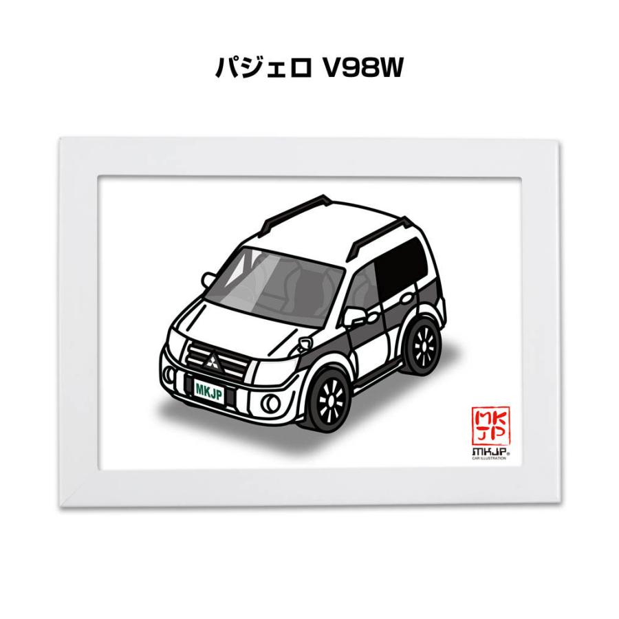 MKJP イラストA5 フレーム付き ミツビシ パジェロ V98W ゆうメール送料