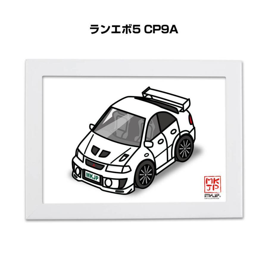 MKJP イラストA5 フレーム付き ミツビシ ランエボ5 CP9A ゆうメール