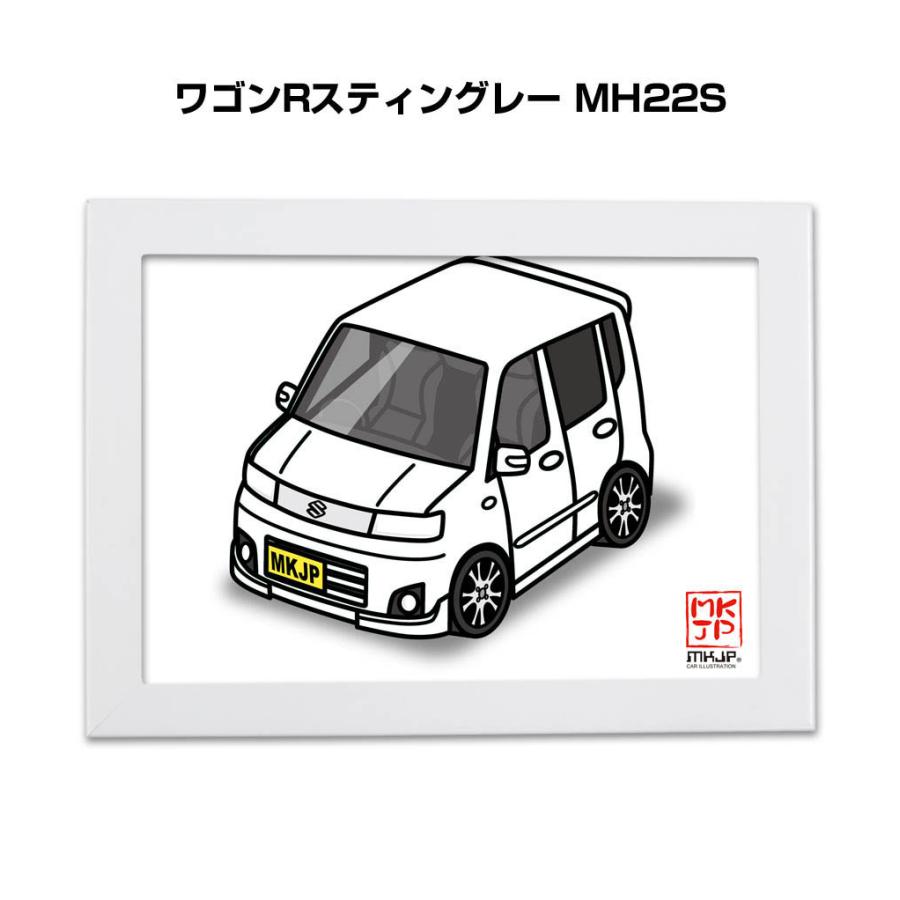 MKJP イラストA5 フレーム付き スズキ ワゴンRスティングレー MH22S