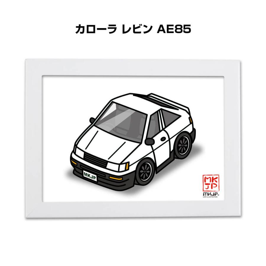 MKJP イラストA5 フレーム付き トヨタ カローラ レビン AE85 ゆうメール送料無料｜mkjp