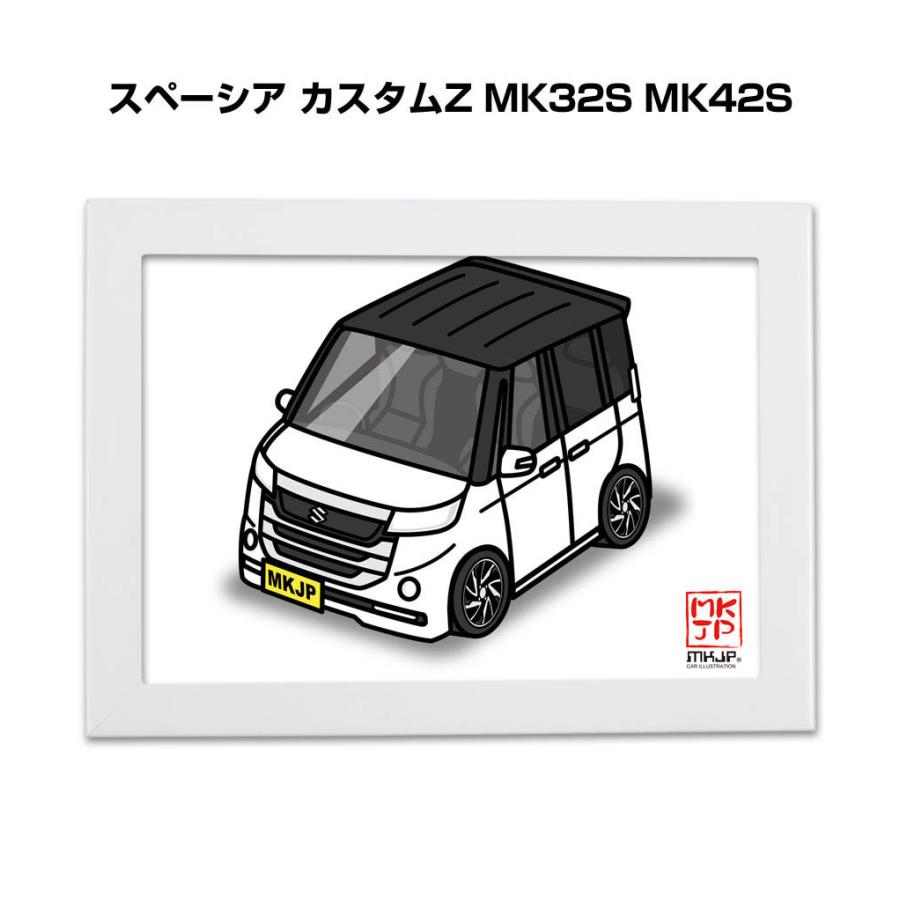 MKJP イラストA5 フレーム付き スズキ スペーシア カスタムZ MK32S MK42S ゆうメール送料無料｜mkjp