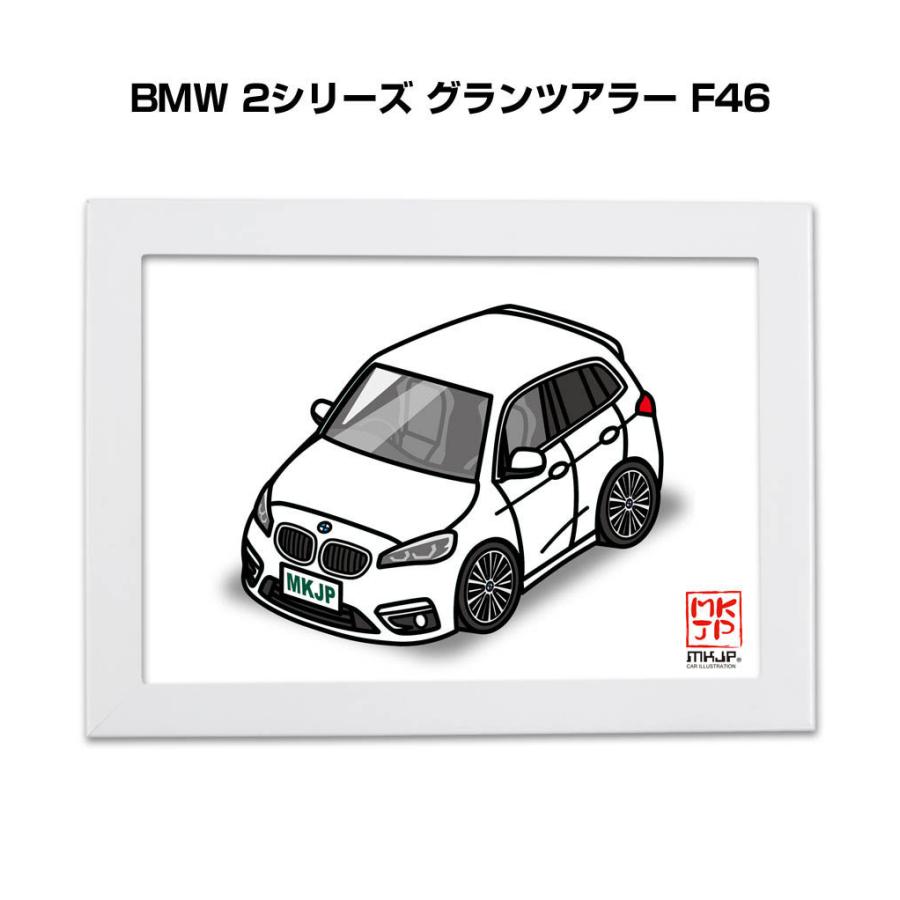 MKJP イラストA5 フレーム付き 外車 BMW 2シリーズ グランツアラー F46