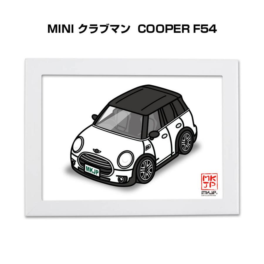 MKJP イラストA5 フレーム付き 外車 MINI クラブマン COOPER F54 ゆうメール送料無料｜mkjp