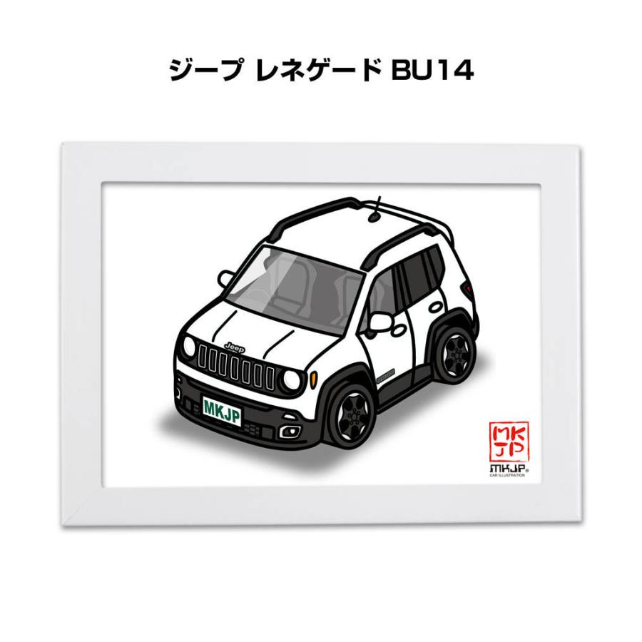 MKJP イラストA5 フレーム付き 外車 ジープ レネゲード BU14 MKJP イラストA5 フレーム付き 外車 ジープ レネゲード BU14