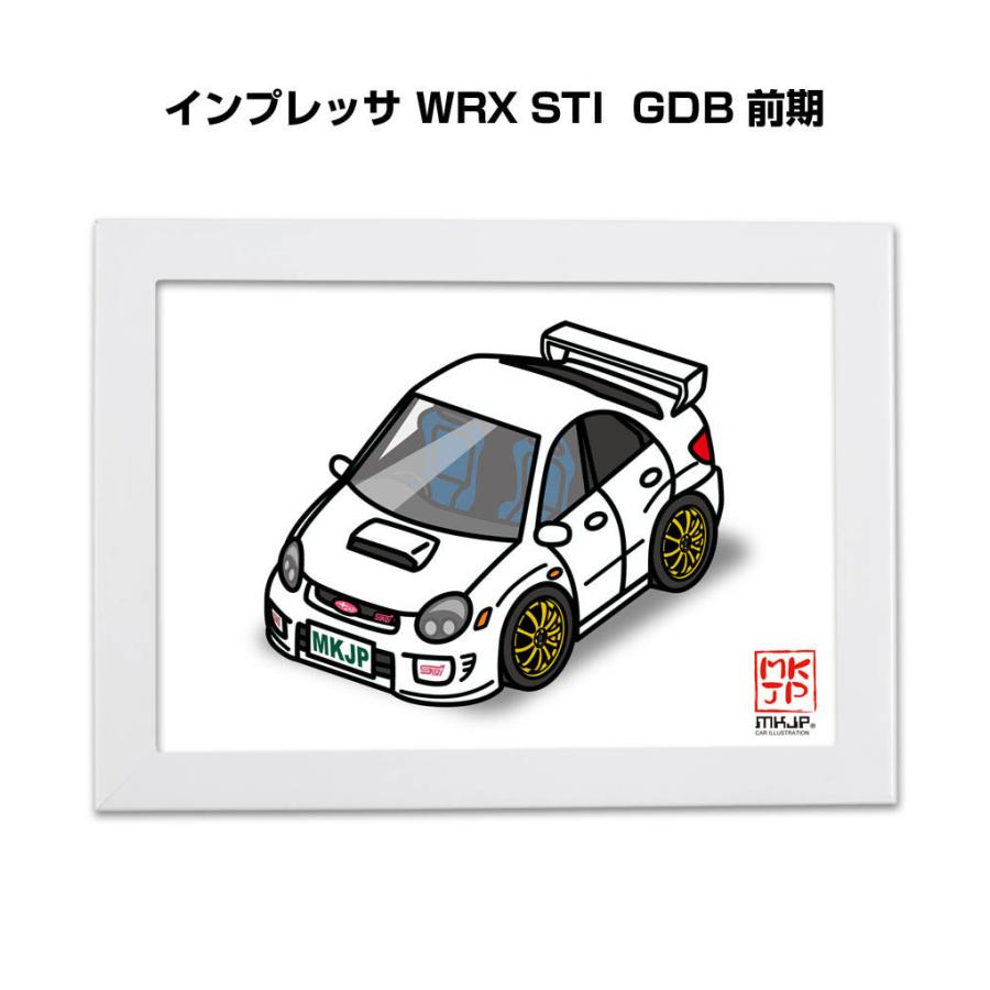 MKJP イラストA5 フレーム付き スバル インプレッサ WRX STI GDB 前期
