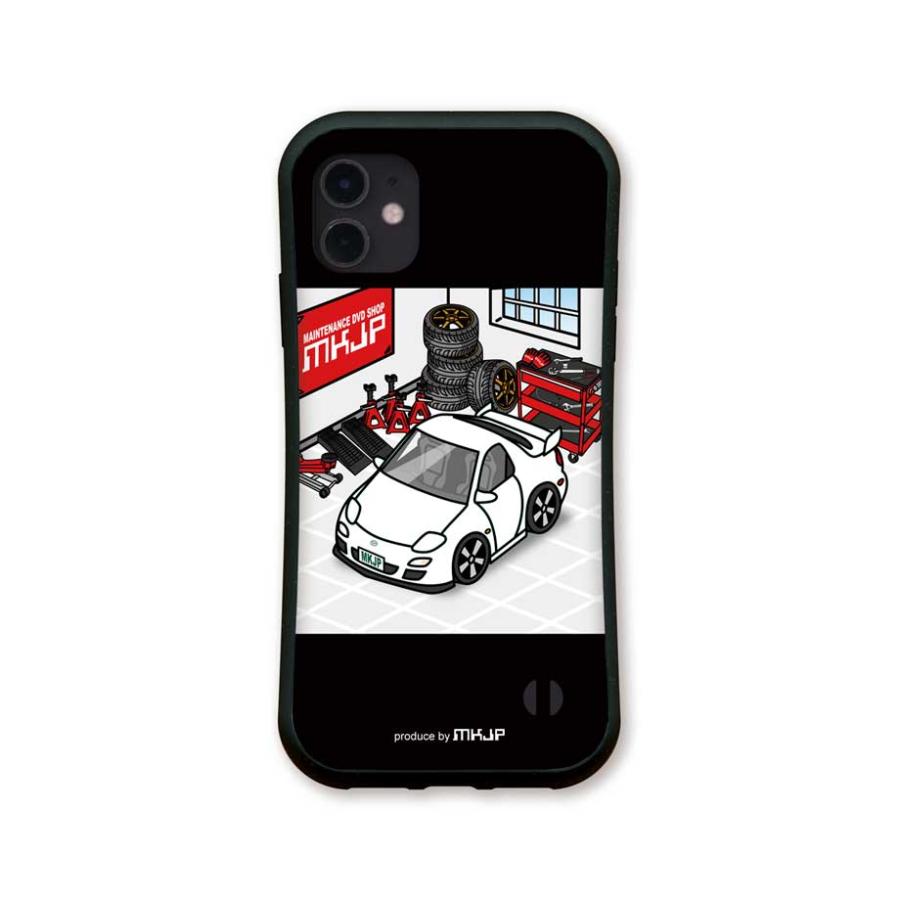 マツダRX-7 FD3S国産本革手帳型iPhoneケース マツダ FD3S RX-7のイラスト・手帳型スマホケース