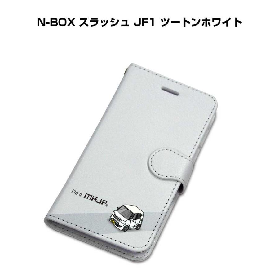 iPhoneケース 手帳タイプ iPhone各種 N-BOX スラッシュ JF1 ツートン