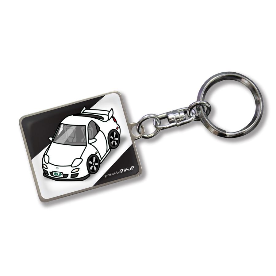 MKJP カスタムキーホルダー マツダ RX7 FD3S 車カラー：ホワイト ゆう