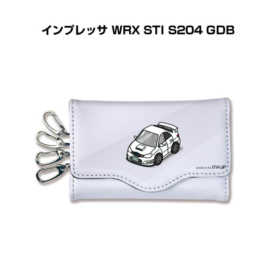 キーケース イラスト 車好き プレゼント 車 メンズ 男性 インプレッサ WRX STI S204 GDB ゆうパケット送料無料 | 