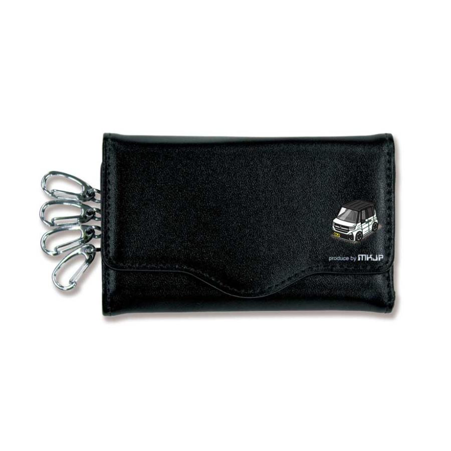 キーケース イラスト 車好き プレゼント 車 メンズ 男性 スペーシア カスタム MK54S ツートンブラック ゆうパケット送料無料 |  | 03