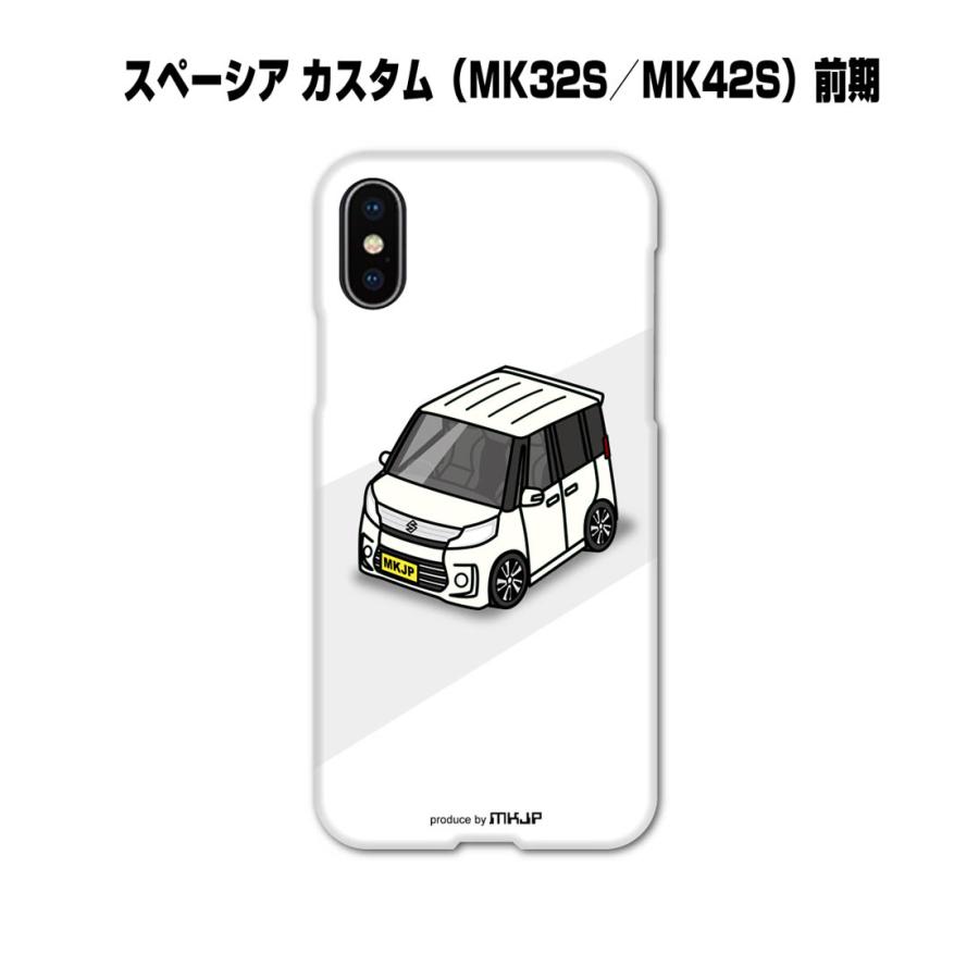 iPhoneケース ハードケース iPhone各種 車好き 祝い スズキ スペーシア カスタム MK32S MK42S 前期 ゆうパケット送料無料 | 