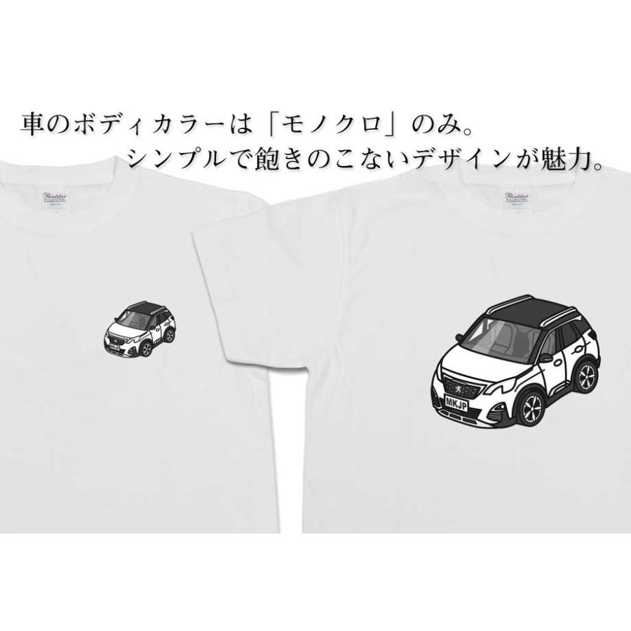 Tシャツ モノクロ シンプル 車好き プレゼント 車 祝い クリスマス 男性 外車 プジョー3008 P84 ゆうパケット送料無料｜mkjp｜04