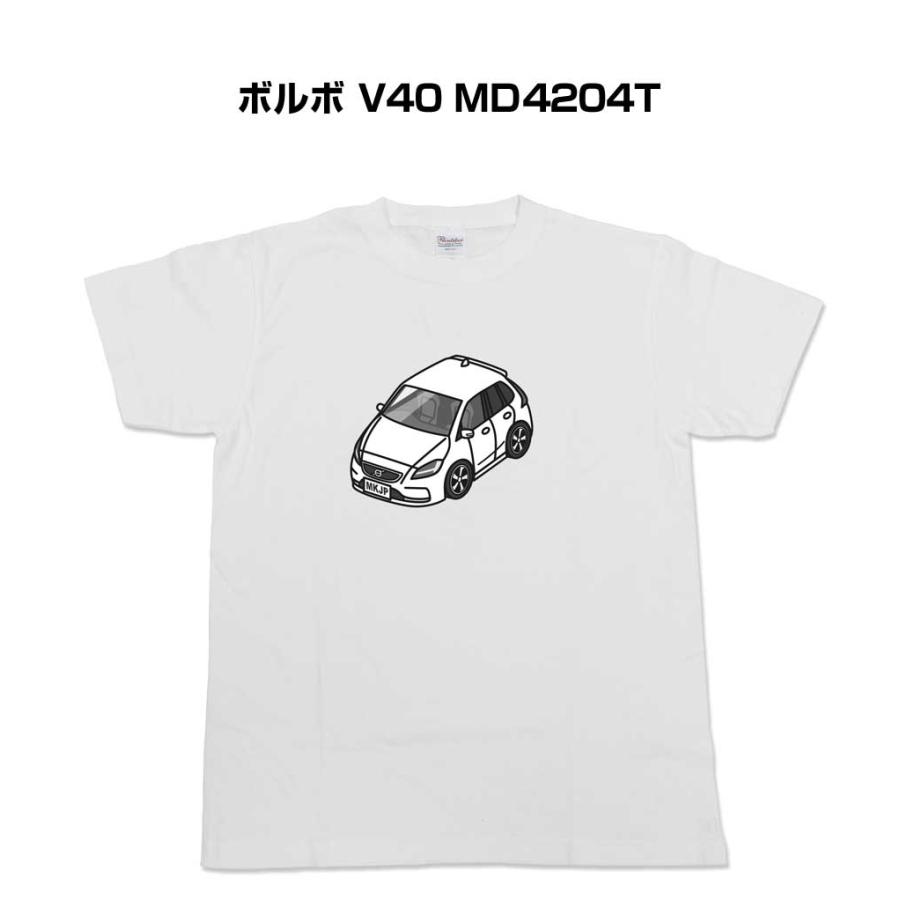 Tシャツ モノクロ シンプル 車好き プレゼント 男性 外車 ボルボ V40