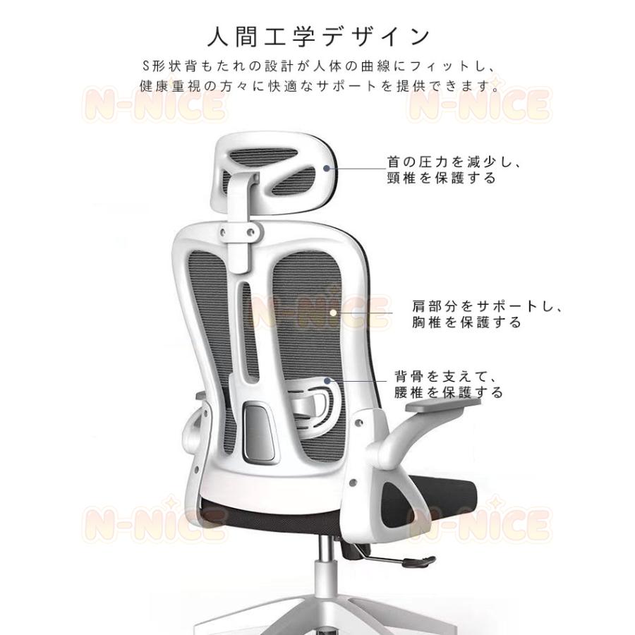 オフィスチェア メッシュ 腰痛 ワークチェア リクライニング 肘 跳ね 