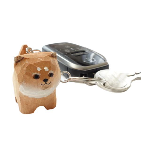 キーホルダー 犬 木製 かわいい 犬の キーリング 車の鍵 家の鍵