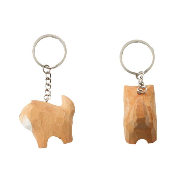 キーホルダー 犬 木製 かわいい 犬の キーリング 車の鍵 家の鍵 自転車