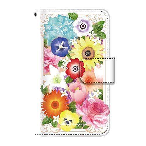 +S iPod touch 第5・第6・第7世代 手帳型ケース 花言葉 花柄 フラワー フルフラワー PUレザー icd0037-09