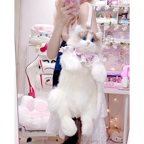 中古品 Chongker ハンドメイド リアルな猫型リュック 猫のぬいぐるみペット好きな人へのプレゼント 女性へのプレゼント (リュック) 【1807283752】(10000円)