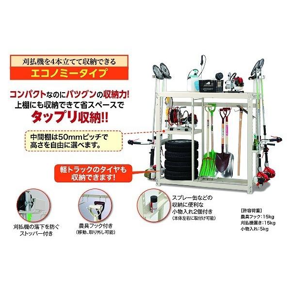 エムケー精工 農具収納棚 耐過重200kg MRN-115C（ラック・スチール製
