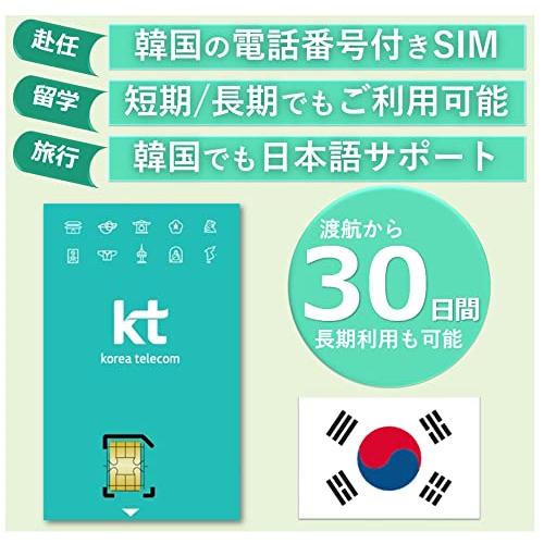 [韓国30日間]電話番号付き KT Korea Prepaid SIMカード インターネット無制限 韓国でも日本語サポートあり tqf168519907563MK
