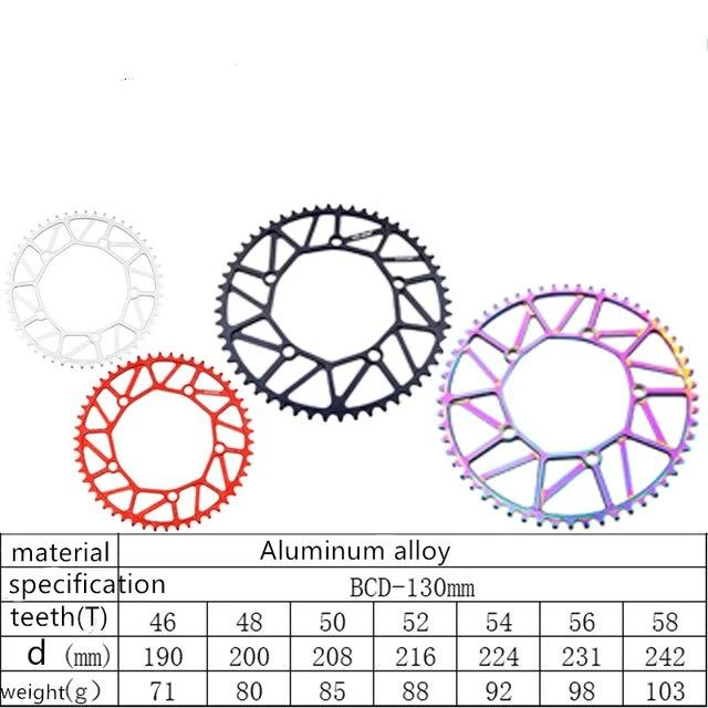 新ラウンド狭いワイドギアロードバイク自転車130BCD 46t 48t 50t 52t 54T56T 58tクランクセット歯プレート部品130 bcd｜mkshopsjapan｜07