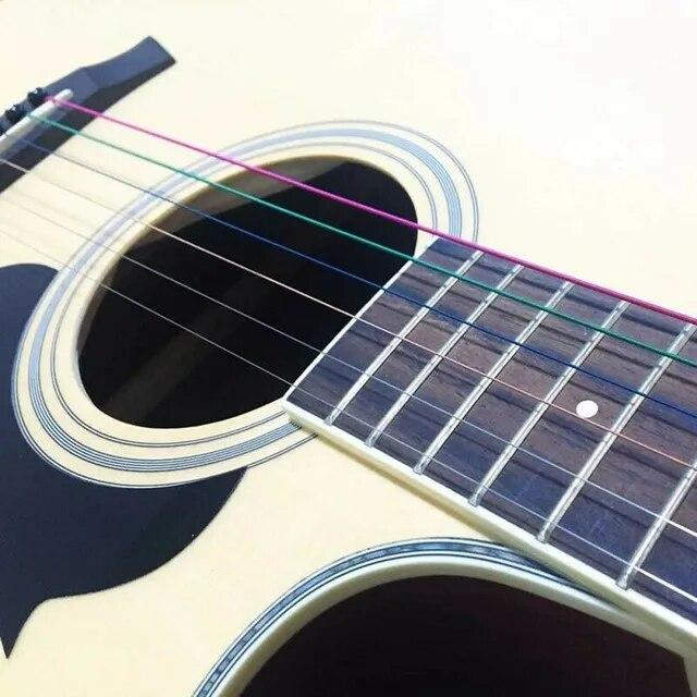 カラフルなレインボーギター弦ピース/セット,アコースティックフォークギター用のクラシックなマルチカラーパーツ,6 E-A｜mkshopsjapan｜18