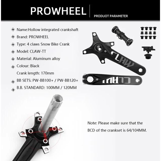 Prowheel-雪用クランクセット,ボトムブラケット付き,170mm,32t/34t/36t/38t40t/42t,120mm｜mkshopsjapan｜07