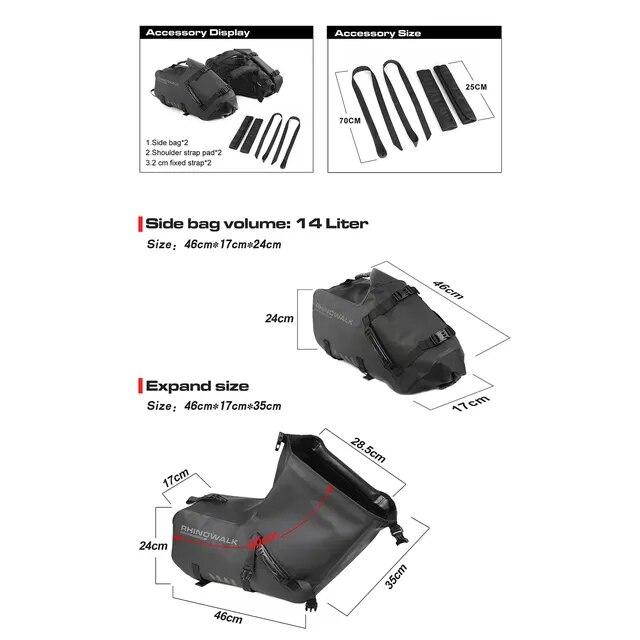 代理店 ラインストーン付きオートバイ用防水バッグ，2ピース，バイク用ユニバーサルバッグ，バックパック，フォーク，トラベルバッグ