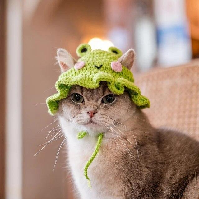 手織りの猫の帽子,ウサギのカエルのスタイル,プリンセス子猫のキャップ,フェスティバルの写真のアクセサリー,4つのスタイル｜mkshopsjapan｜11
