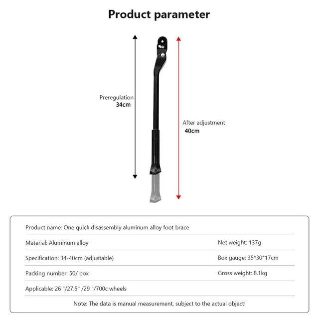 アルミニウム合金製自転車スタンド,自転車のキックスタンド,調整可能な高さ,リアサイドスタンド,26インチ,27.5インチ,29インチホイール用のサポー｜mkshopsjapan｜07