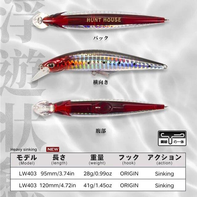 ハントハウス-シンキングフィッシュルアー,3.5mm,28/41g,95/120mm,コンパクトハードベイト,ミニスイムベイト｜mkshopsjapan｜04