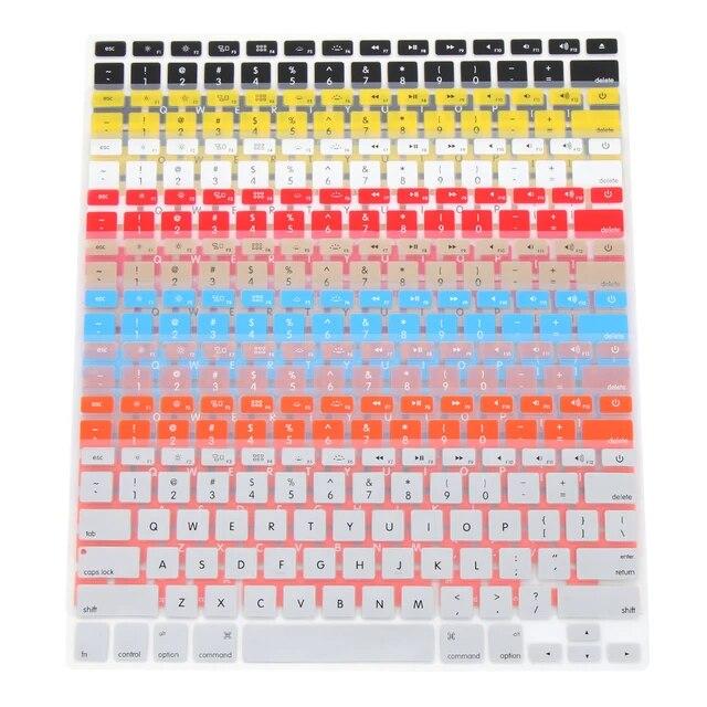 Apple macbook pro air 13 "/15"/17 "用のシリコンキーボードとキーボードの保護フィルム,カラフルなステッカー,コ｜mkshopsjapan｜18