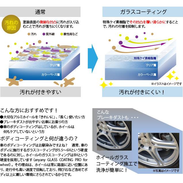 送料無料 anyany 1.ホイールコーティング 1本 (No.31550001) (内容量:60ml) (塗りこみスポンジ×3個) anyany GLASS COATING PRO FOR WHEEL｜mkst-2｜04