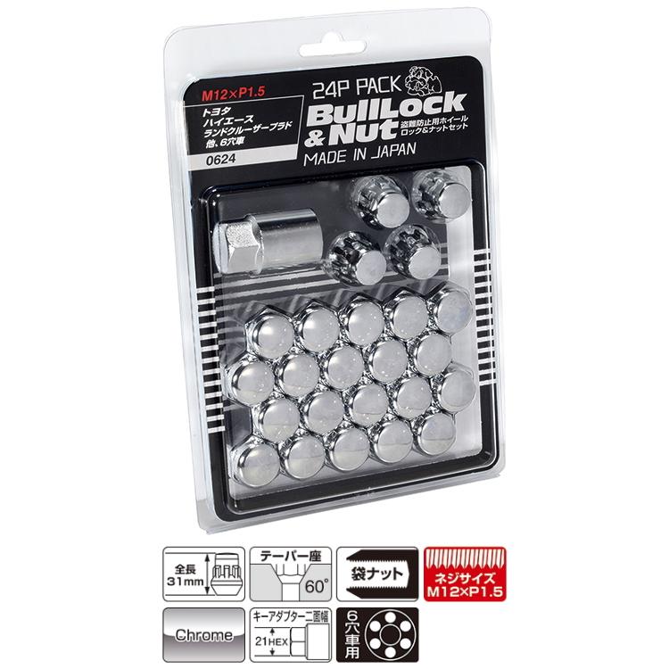 送料無料 KYO-EI Bull Lock Nut (品番:0624) M12×P1.5 21HEX ナット20 
