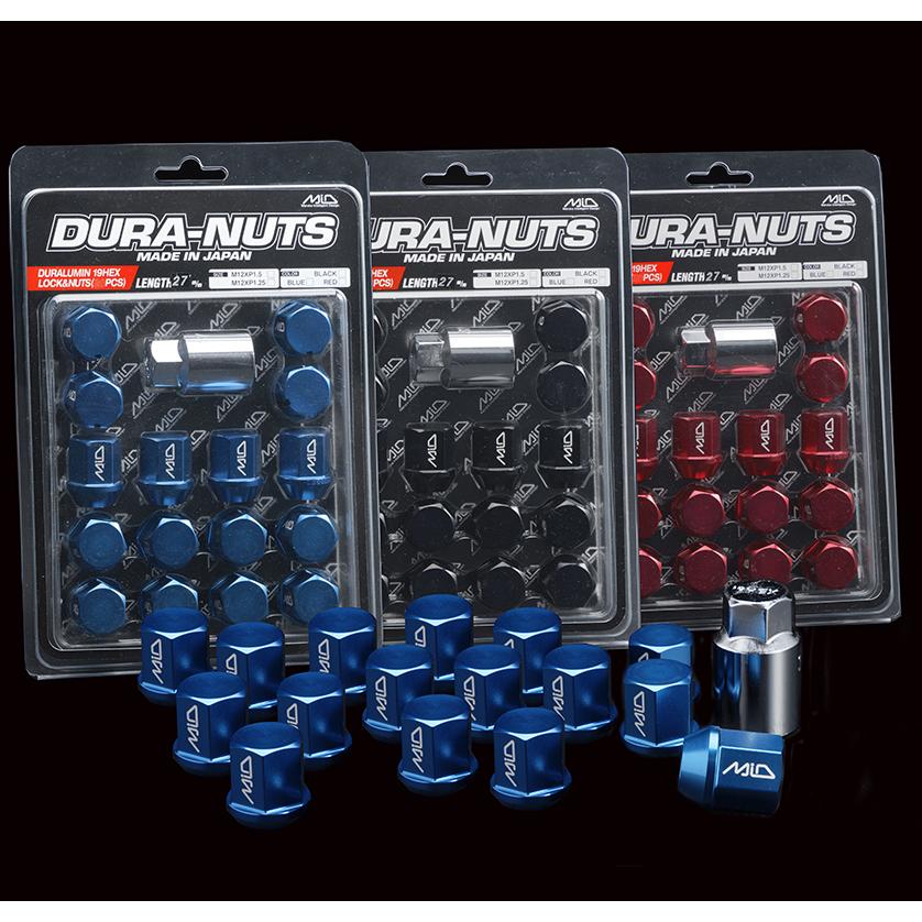 送料無料 MID RAYS ブラック ジュラルミン ロックナットSET 16個 通常