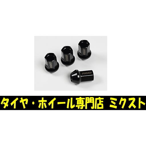 送料無料 RAYS (7413) RACING L35レーシングナット RN-C 非貫通タイプ ミディアム (全長:35mm) (重さ:51g) ブラック 17HEX M12x1.25 8個