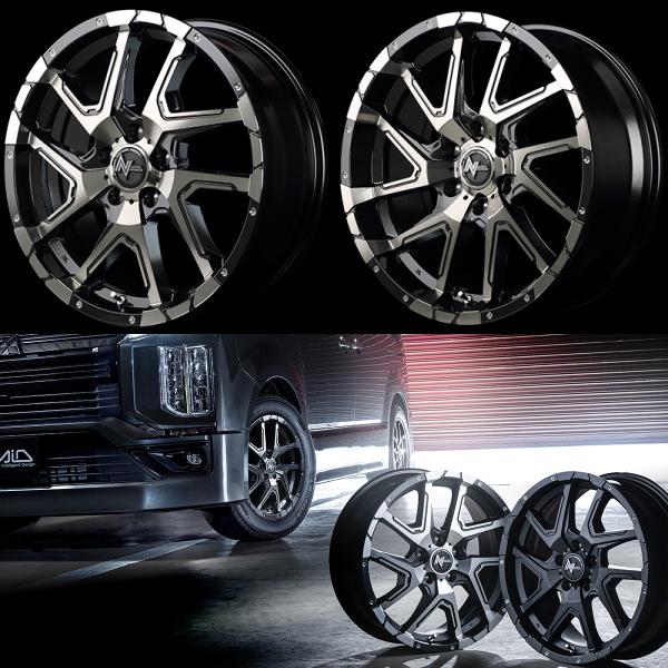 業販品 新品 17インチ NITRO POWER DERINGER 7J+42 5-114.3 73φ 4本セット ブラッククリア(BMPBC) 特選タイヤ 205/45R17 夏タイヤ