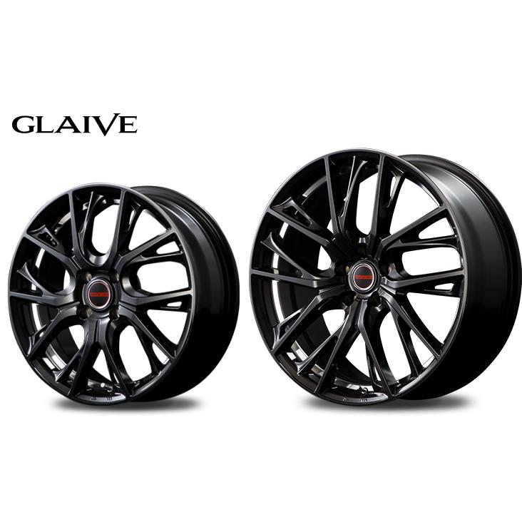 業販限定販売 新品 17インチ VERTEC ONE GLAIVE 6.5J+45 4-100 4本セット DBK/Rim Edge+UCDC ヴァーテック ホイールのみ MID