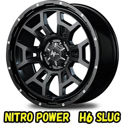業販品 新品 17インチ NITRO POWER H6 SLUG 8J+20 6-139.7 106φ 4本セット セミグロスブラック 特選タイヤ 265/65R17 夏タイヤ