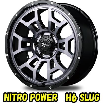 業販品 新品 16インチ NITRO POWER H6 SLUG 6.5J+48 6-139.7 106φ 4本セット ブラッククリア 特選タイヤ 215/65R16 8PR 夏タイヤ