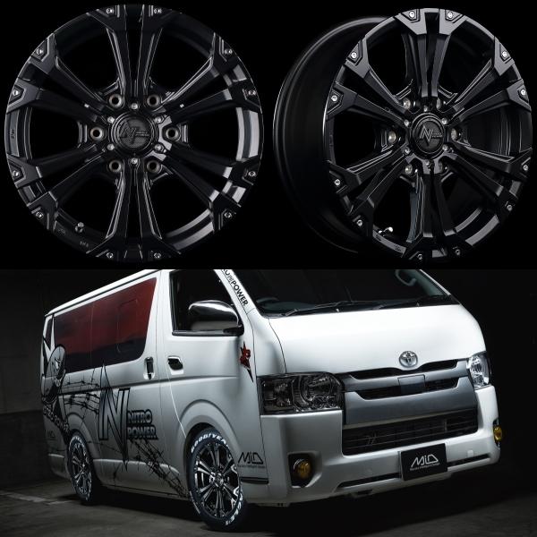 業販品 新品 17インチ NITRO POWER JAVELIN 6.5J+38 6-139.7 106φ 4本セット セミグロスブラック 特選タイヤ 215/60R17 8PR 夏タイヤ