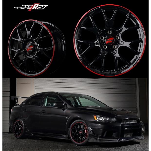[業販限定販売] [新品] [18インチ] [RMP RACING R27] [7.5J+50] [235/55R18] [CX-5] [4本SET] [MID] [ブラック/リム レッドライン]