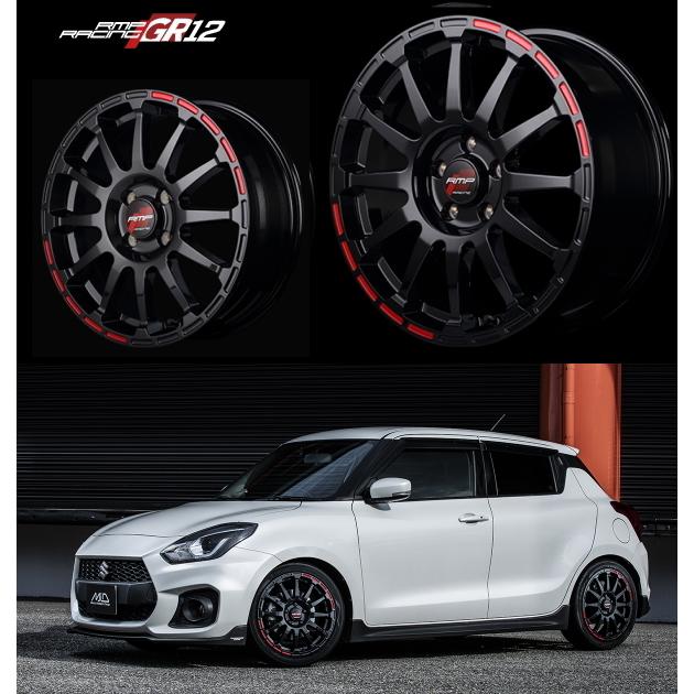 [業販限定販売] [新品] [17インチ] [RMP RACING GR12] [7J+48] [225/65R17] [エクストレイル] [MID] [クリスタルブラック(レッド)]