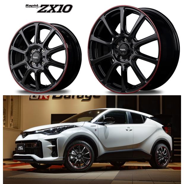 [業販限定販売] [新品] [15インチ] [軽量] [Rapid performance ZX10] [5 100] [185/60R15] [シエンタ (170系)] [ラピード] [BK/RED] :y maruka no4 204:Tire Wheel Shop M.K.S.T