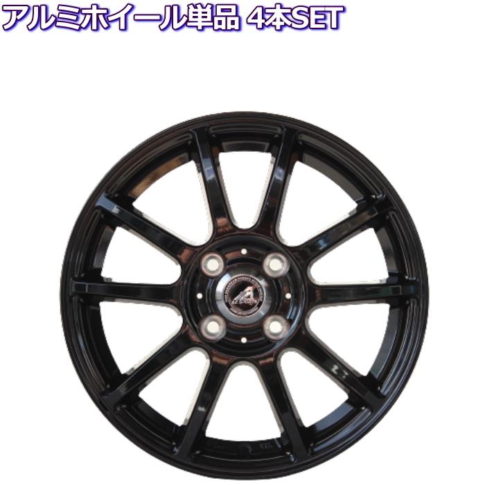 15インチ 4穴 100 4.5J AZ-SPORTS SK-510 ブラック ホイール単品 4本 