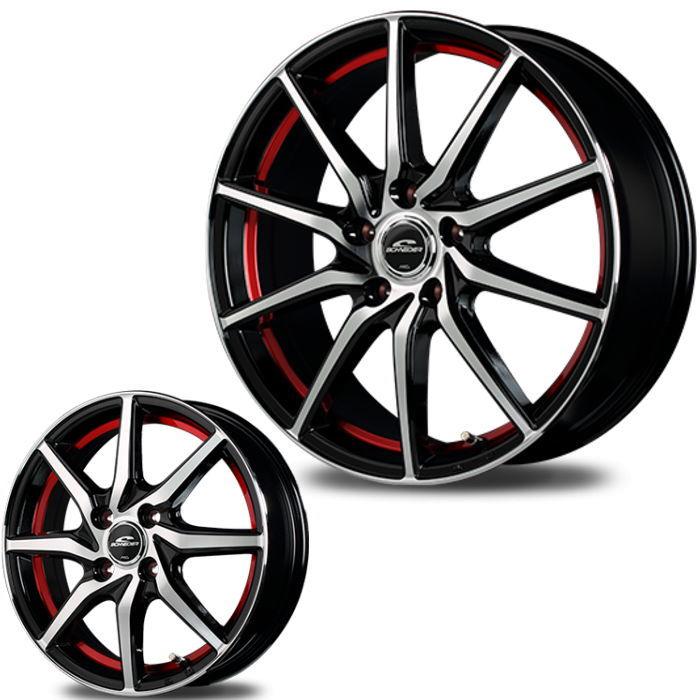 15インチ レッド 5スポークホイールセット