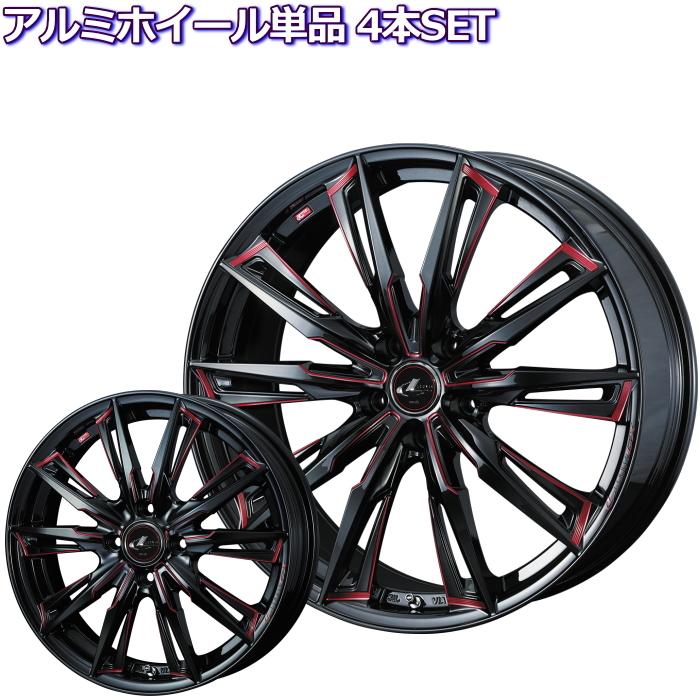 インチ 5穴 . 6.5JJ LEONIS GX BK/SC RED ホイール単品 4