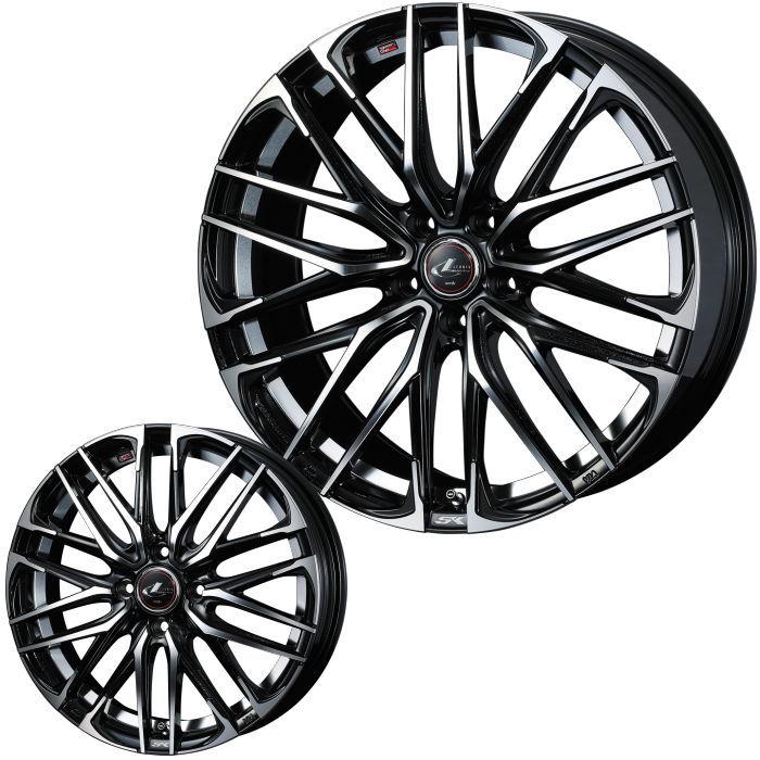 17インチ 5穴 114.3/100 6.5J/7J LEONIS SK PBMC ホイール単品 4本  