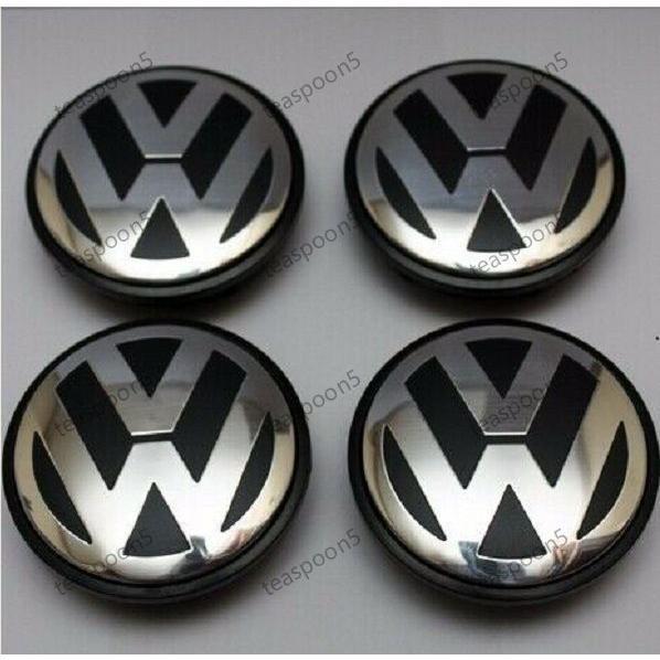 フォルクスワーゲン VW ホイールキャップ 65mm Volkswagen センターキャップ エンブレム ロゴ タイヤ バッジ シルバー 4個